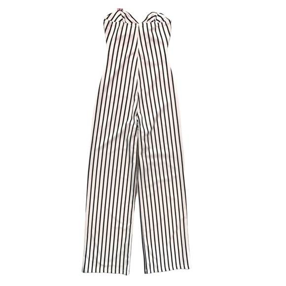 Windsor Strapless White Striped Jumpsuit - Picture 4 of 6